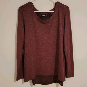 Cruel Denim Top‎ Size Medium M Womens Maroon Semi Sheer Back Whimsigoth Blouse